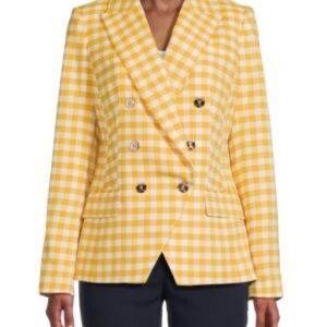 Tommy Hilfiger Women's Check-Print Double-Breasted Blazer